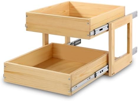 Mulush Pull Out Cabinet Organizer 23''W×21''D×16''H Slide Out Drawer by Mulush