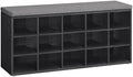 VASAGLE Shoe Bench with Cushion, 15 Compartments, 11.8 x 41.3 x 18.9 Inches by VASAGLEbySONGMICSHOME