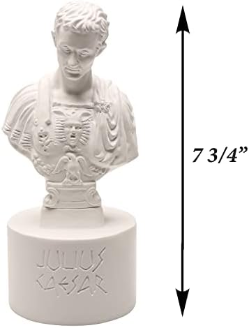 WHAT ON EARTH Julius Caesar Pencil Holder Stab Back Ides of March Pencil Holder for Desk, Roman Bust Statue with Back Stabbed Holes - Image 3