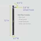 Delta Wall Ride Bike Rack Wall Mount with Tire Wall Guard Cycle – Vertical Bike Mount Holds Up to 100 lbs – Fully Adjustable Vertical Hanger Hook Design Provides Easy Bicycle Storage Access - Image 7
