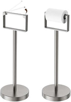 RUACQ Toilet Paper Holder Stand with Weighted Base, Brushed Nickel, 1 Pack by Ruacq