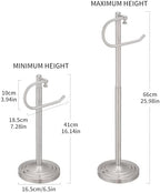 Hand Towel Holder Stand for Bathroom Countertop, Standing Towel Rack with Non-Slip Base, Stainless Steel Adjustable Towel Bar 16.5-26 Inch for Kitchen Vanity (Brushed Nickel) - Image 5