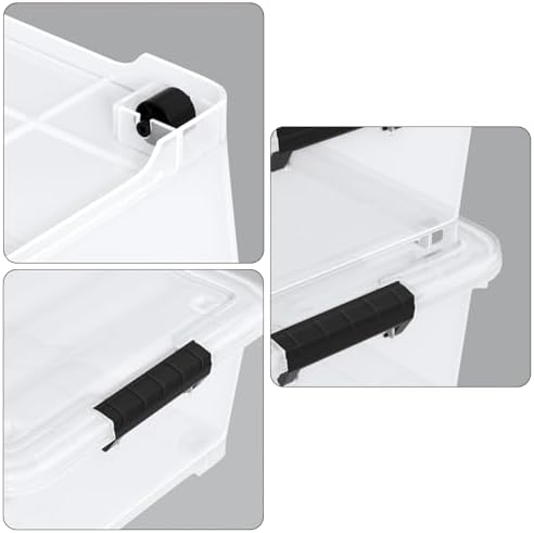 25 Quart Clear Under Bed Storage Container with Wheels, 4 Packs - Image 3