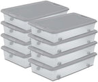 Sterilite Wheeled Latching Box w/Lids for Home & Office, 56 Quart, 8-Pack by Sterilite