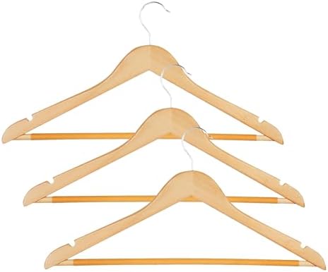Honey-Can-Do Sturdy Maple Wood Hangers – Non-Slip Grooved Bar, Perfect for Shirts and Suits, Durable & Stylish, (Pack of 72) by Honey-Can-Do