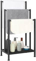 Freestanding Towel Rack, 3 Tier Metal Towel Rack, Black by NOVIMANGO