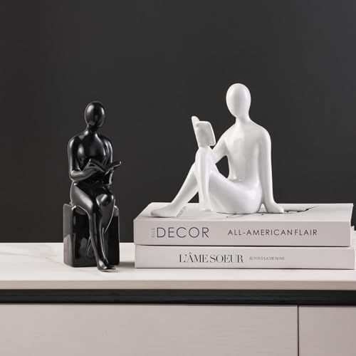 Ceramic Decorative Bookends, Book Ends for Shelves, Home Office Decor - Image 7