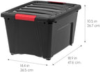IRIS USA 4-Pack 32 Quart Storage Bins with Lids, Black - Image 2