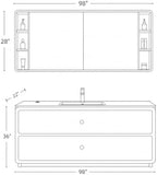 98 IN Freestanding Single Sink Bathroom Vanity Set with LED Mirror Cabinet - Image 2