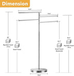 Freestanding Towel Rack, 40 Inch Tall Standing Towel Racks for Bathroom with Weighted Base, Modern Floor Towel Drying Holder Stand with 4 Swivel Arms, Stainless Steel, Chrome, YOFOVI - Image 5