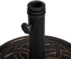Backyard Expressions 26.5 lb Round Heavy Duty Patio Umbrella Base – Weather Resistant Calcium Carbonate Resin with Bronze Weave Design – Fits 1.5" to 2" Poles, Easy Assembly, UV & Fade Resistant - Image 4