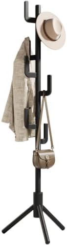 Yoobure Solid Wood Coat Rack - Cactus Coat Tree Freestanding with 8 Hooks, Coat Hanger Stand with 3 Adjustable Sizes for Jacket, Hat, Clothes Stands for Hall, Entryway, Bedroom, Office, Living Room by Yoobure