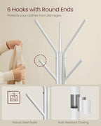 VASAGLE Coat Rack Freestanding, Hall Tree with 2 Shelves - Image 6