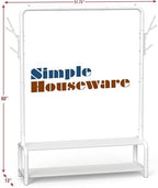 Simple Houseware 52" W Freestanding Closet Garment Rack with Shelves, White - Image 5