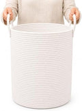 OrganiHaus Tall Cotton Rope Laundry Basket & Hamper, Blanket Storage 52L by OrganiHaus