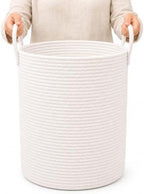 OrganiHaus Tall Cotton Rope Laundry Basket & Hamper, Blanket Storage 52L by OrganiHaus