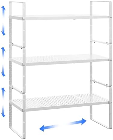Expandable Kitchen Cabinet Shelf Organizer Rack, 16.5"-27" L x 10.2"W by LOCVCDA