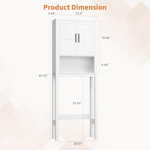 Garvee Over The Toilet Storage Cabinet with Adjustable Shelf - Image 2