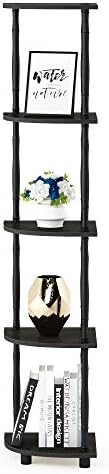 Furinno Turn-N-Tube 5 Tier Corner Display Rack Multipurpose Shelving Unit with Classic Tubes, Espresso/Black (18035EX/BK) - Image 5