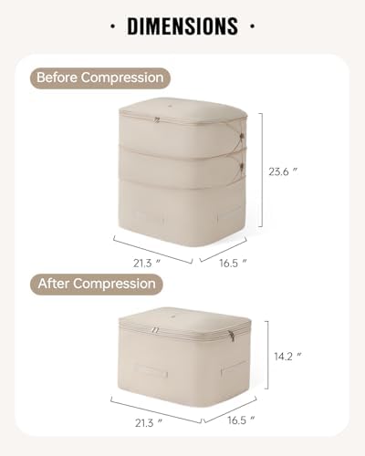 Eachy 2-Pack Comforter Storage Bag Blanket Storage Bags, Compression Storage Bags for Blanket Comforter, Ultra Space Saving Self Compression Organizer - Image 2
