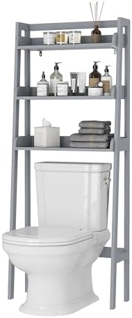 UTEX Over The Toilet Storage Shelf, 3-Tier Bathroom Shelf Rack, Gray by UTEX