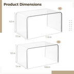 4 Pcs Clear Spice Rack Shelves, Pantry Organizers and Storage Set, Display Shelf Organizer, Stackable Desktop Organizer for Kitchen, Bathroom, 10.6 x 7.7 x 6.3 in & 7.4 x 5.3 x 10.6 in - Image 2