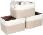 Fabric Storage Bins for Shelves, Rectangle Storage Basket, 3 Pack by Kntiwiwo