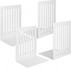 4 Pcs 10 Inch Heavy Duty Bookends Non-Skid Base, White by Unknown