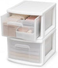 HOMZ 1 Drawer Storage Cart, Medium Plastic Container, White Frame, 2 Pack by Homz