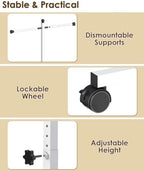 43-49 Inch Adjustable Shopping Bag Rack with Wheel, Heavy Duty Metal T-shaped Grocery Bag Holder for Retail Stores, Large Bag Display Stand for Malls,Vendor,Boutique,Trade Show, 4 Arms,White - Image 5