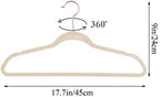 VECELO Premium Velvet Clothes Hangers Suit Heavy Duty (60 Pack)-Non Slip & Space-Saving with 8 Finger Clips & Tie Rack Excellent for Men and Women,Beige - Image 7