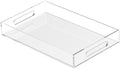 Acrylic Tray 15x10 with Cut Handles - Spill Proof Decorative Tray is an Ideal Countertop Organizer for Living Rooms, Ottoman Coffee Tables, Offices, Kitchens & Serving Guests by Unknown