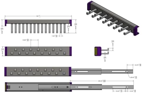 15-Hook Designer Wardrobe Reversible Closet Tie Rack with 11.22 Inch Retractable Pullout Extension (Polished Chrome) - Image 4