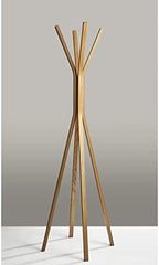 Adesso Toby Coat Rack with Natural Oak Finish – Space-Saving Entryway Organizer Perfect for Coats, Bags, Purses and Hats – 6 Hooks, 68.25" Tall - Image 6