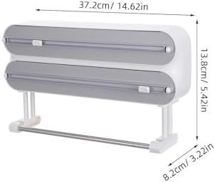 NUOBESTY 3-in-1 Magnetic Wrap Dispenser with Cutter, Wall Mount Kitchen Organizer for Plastic Wrap, Aluminum Foil Paper Towel Holder, No-Drill Fridge Storage Solution - Image 2