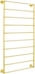 Wall Mounted Scarf Rack, 10 Tiers Metal Ribbon Display Rack, Silk Hijab Hanger Storage Organizer, Multifunctional Belts Towel Holder for Accessory Store, Bathroom, Gift Store, Flower Shop (Gold) by Unknown