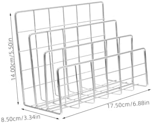 Iron File Holder Desktop Mail Organizer with Slots for Office Desk - Image 2