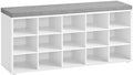 VASAGLE Shoe Bench with Cushion, 15 Compartments, 11.8 x 41.3 x 18.9 Inches by VASAGLEbySONGMICSHOME