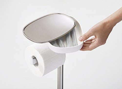 Joseph Joseph EasyStore Butler Toilet Paper Holder Stand and Flex Toilet Brush with Shelf and Drawer, Stainless Steel - Image 5