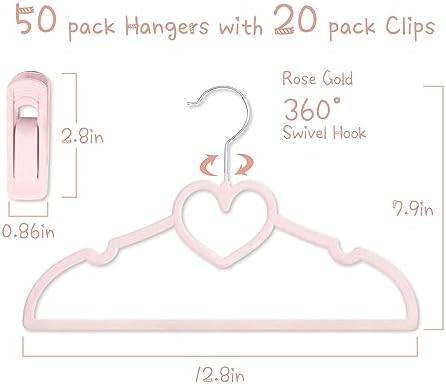 Velvet Baby Hangers, Kids Hangers with Clips for Toddler & Infant Clothes - Image 3