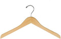 NAHANCO 17” Flat Wooden Shirt Hanger, No Notches, Natural Gloss, 25 Pack by National+Hanger+Company%2C+Inc.