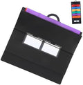 Portable Accordion File Organizer 6 Pockets Wall Hanging Black by HAPINARY