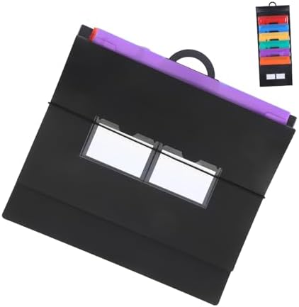 Portable Accordion File Organizer 6 Pockets Wall Hanging Black by HAPINARY
