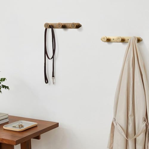 Coat Rack Wall Mounted, Antique Brass Zinc Alloy with 3 Hooks - Image 5