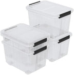 30 Quart Box with Wheel, 4-Pack Clear Plastic Storage Bin with Lids - Image 7