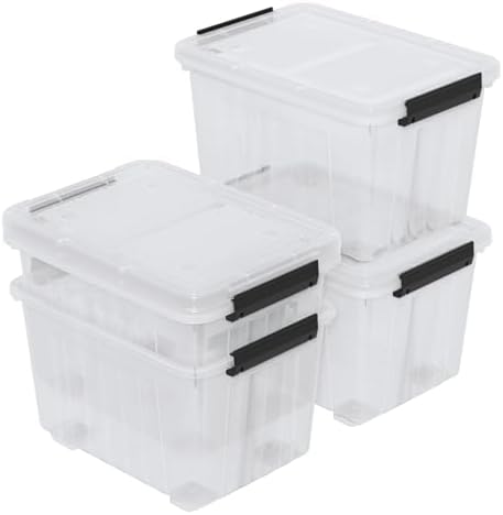 30 Quart Box with Wheel, 4-Pack Clear Plastic Storage Bin with Lids - Image 7