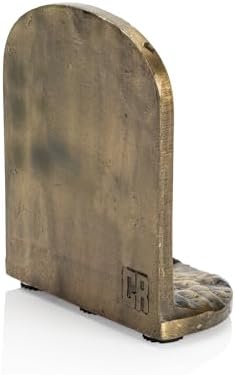 CRAFTSMAN ROAD Cast Iron Mountain Bookends Set, Antique Brass Book Ends, 2 Decorative Book Holders for Shelves or Bookcase, Stylish Brass, Non-Skid Anti-Slip Heavy Duty, Home Décor Gift - Image 6
