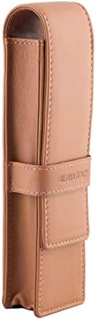 DiLoro Leather Pen Case Pouch Holder for Two Fountain Ballpoint Rollerball Pens or Pencils (Tan) - Image 6