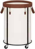 STORAGE MANIAC Rolling Laundry Hamper with Wheels 110L Laundry Basket, Round Laundry Cart with Metal Frame and Removable Bag, Clothes Hamper for Bedroom, Bathroom, Dorm Room, Laundry Room, Beige by STORAGEMANIAC