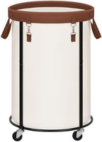 STORAGE MANIAC Rolling Laundry Hamper with Wheels 110L Laundry Basket, Round Laundry Cart with Metal Frame and Removable Bag, Clothes Hamper for Bedroom, Bathroom, Dorm Room, Laundry Room, Beige by STORAGEMANIAC
